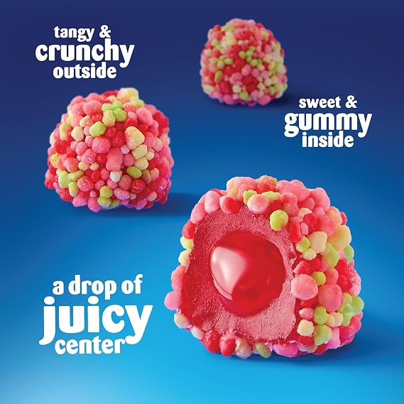 NERDS Juicy Gummy Clusters Strawberry Punch Candy, Share Pouch, 2.65 oz | Triple-texture crunchy gummy juicy, strawberry punch flavor, share pouch, on-the-go snack, lunchbox