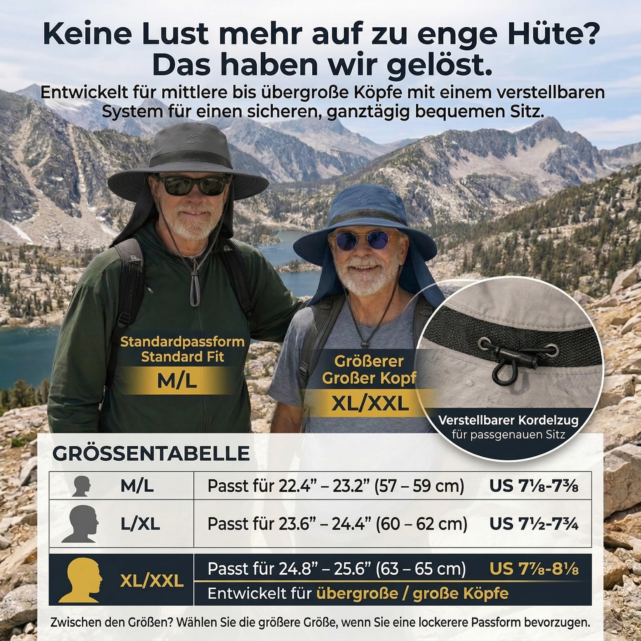 TOP-EX UVCoolix Sombrero de sol refrescante con protección para el cuello UPF 50+ de ala ancha, sombrero de pesca para hombre y mujer, al aire libre, senderismo, pesca, viajes