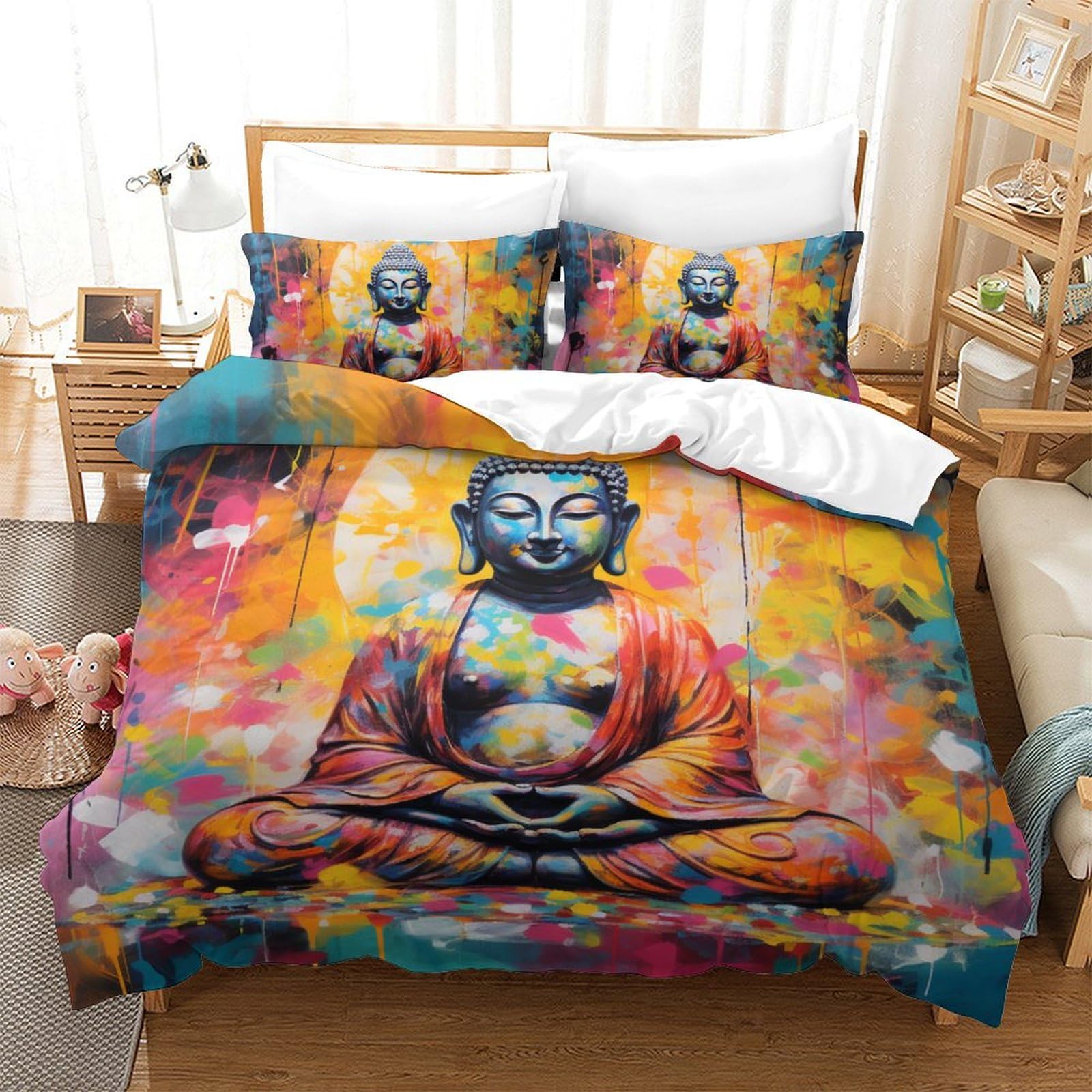 Parure de lit Bouddha 200x200 pour une chambre d'ado zen et moderne