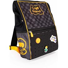 G for Gaming Black and Grey Backpack For Niko and Spacestation Gaming with 3 Shoe Charms to Customize Black Pop-In Panel