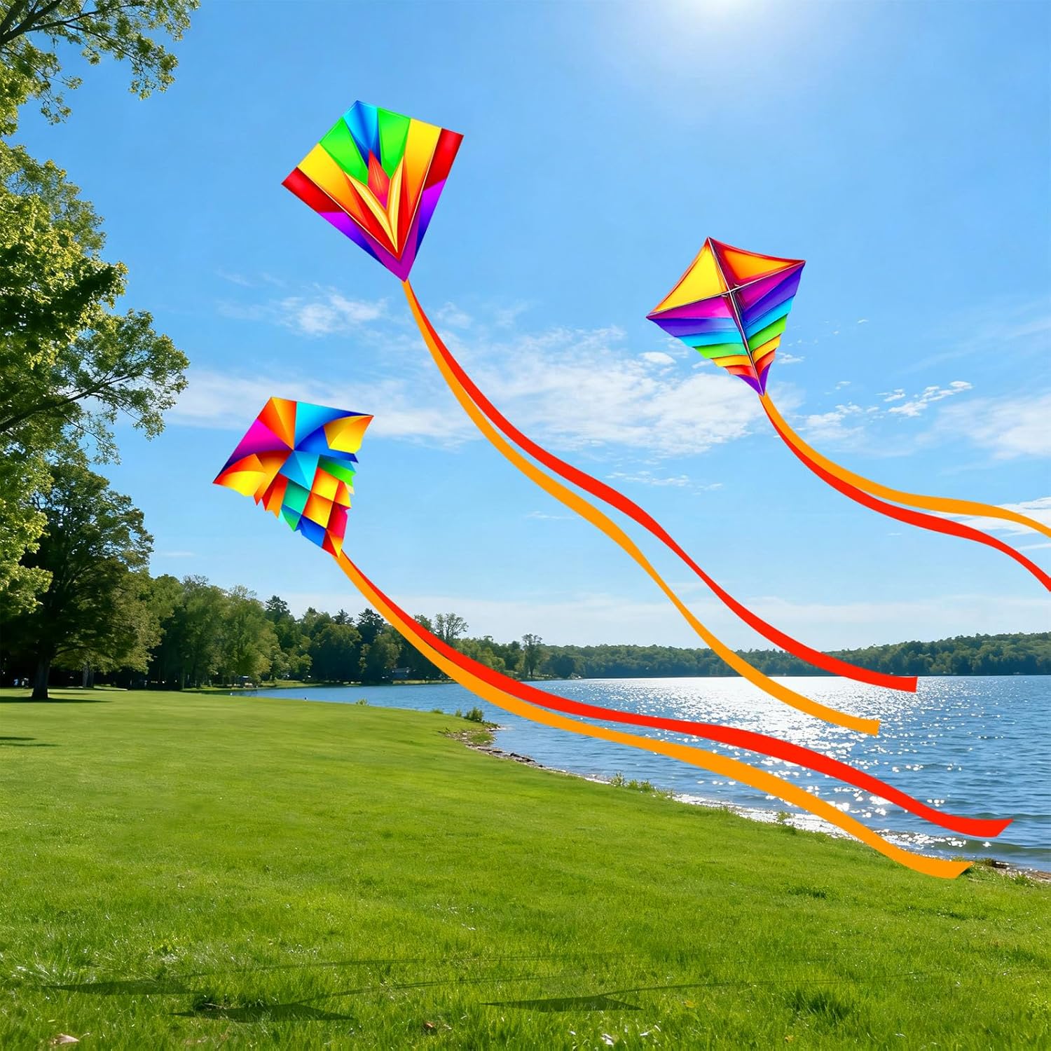 Simxkai Kite for Kids Adults,Easy to Fly(1 Pack & 2 Pack & 3 Pack & 4 Pack)