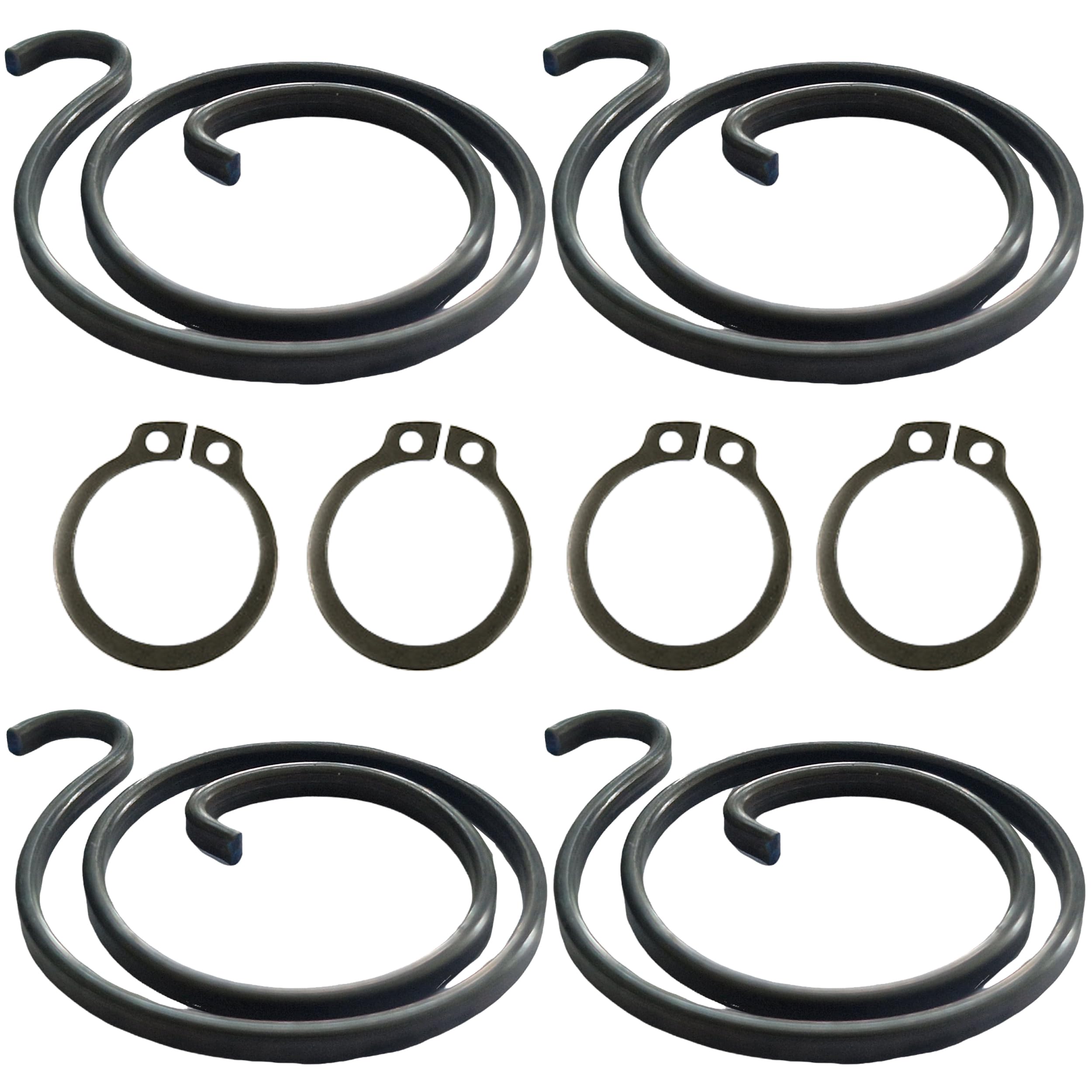 Universal Hardware Door Handle Spring & Circlip Repair Kit, Pack of 4 Sets – 2 Turn 2mm Metal Coil Springs with Matching Circlips for Lever Handles, UPVC, Composite & Internal Door Repair