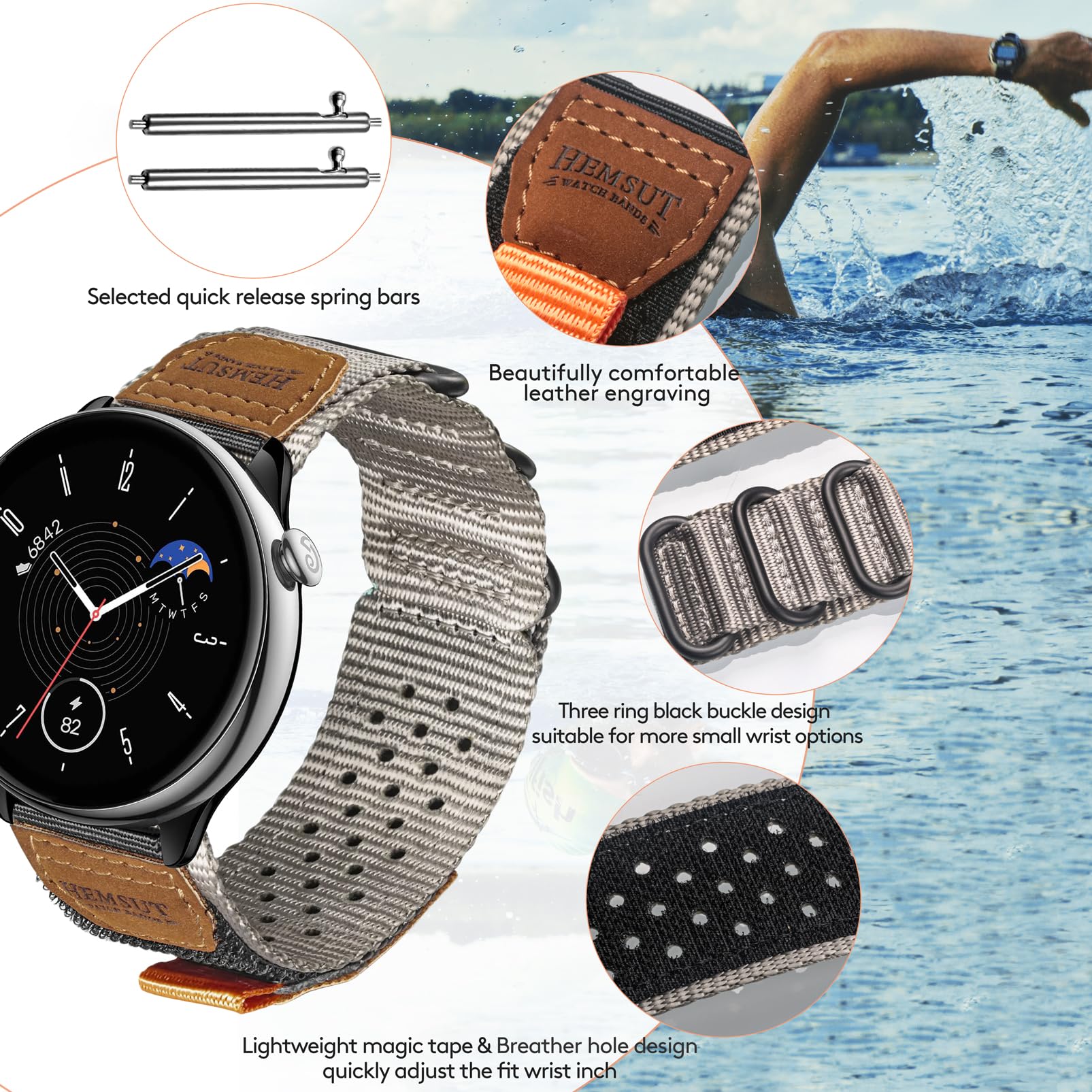 torbollo Watch Bands Compatible with Amazfit GTR 2e/ GTR 2/ GTR 3 Pro/GTR 3/ GTR 4/ GTR 47mm Smartwatch - Image 4
