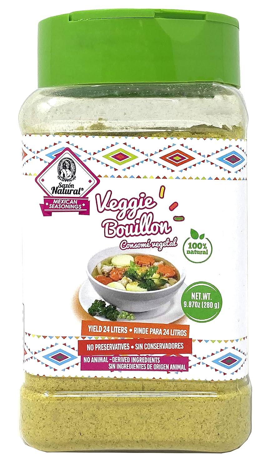 Sazon Natural Mexican Seasonings Vegetable Bouillon Vegan Veggie Broth Powder