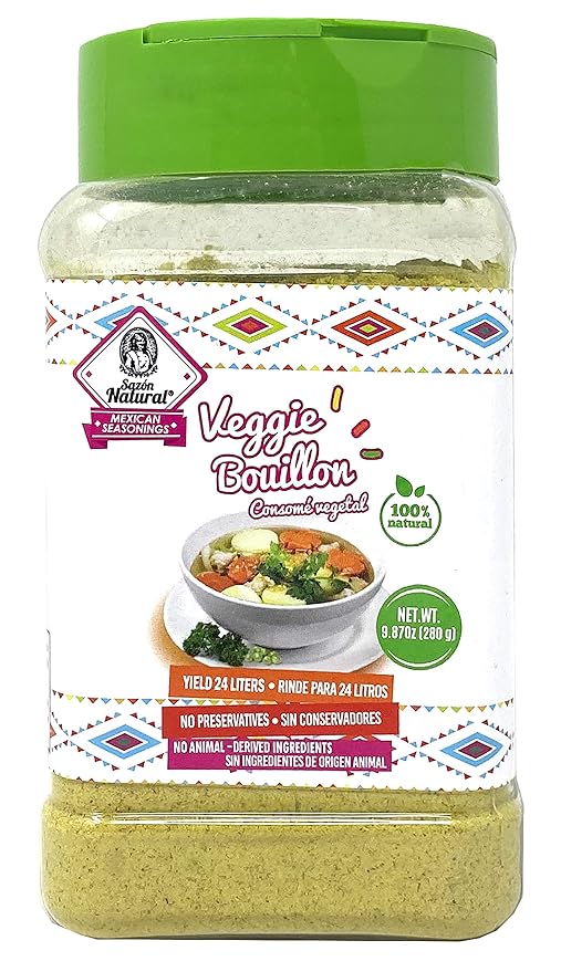 Sazon Natural Mexican Seasonings Vegetable Bouillon Vegan Veggie Broth Powder