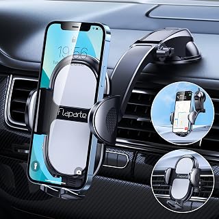 Flaparte Phone Holder for Cars, Upgraded Strongest Suction Car Phone Holder for Dashboard/Windscreen/Air Vent, 360° Rotation Car Phone Mount Compatible with iPhone 13/12/11 Samsung S22/21 etc
