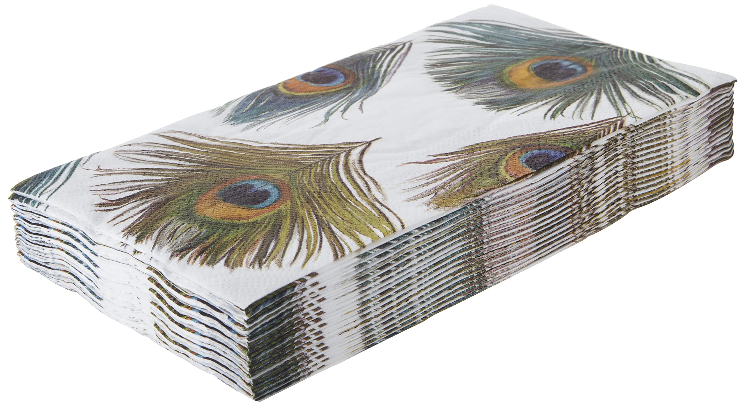 Boston International 16-Count Chad Barrett Paper Guest Towels, Peacock