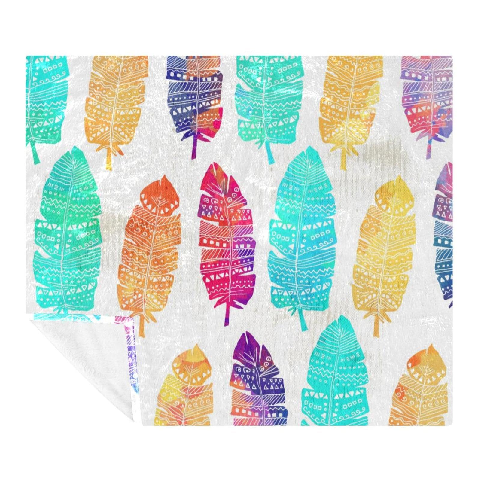 Couverture en plumes de bohème en microfibre premium pour lit et divan