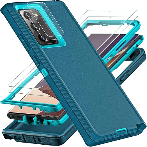 Funda para Samsung Galaxy Note 20 Ultra, con 2 piezas protector de pantalla de TPU flexible autorreparable y protector de lente de cámara 3 en 1