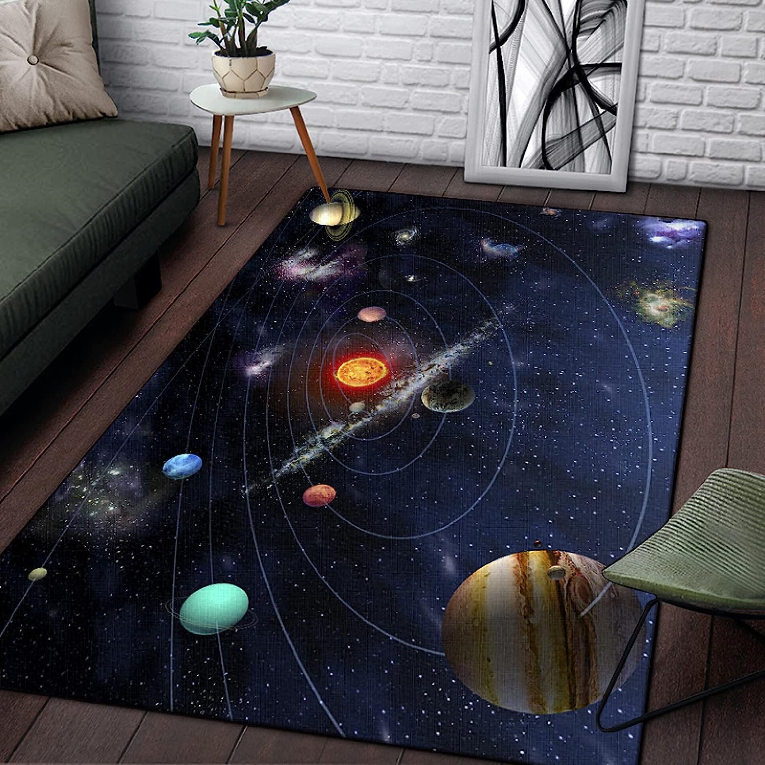 Alfombra Impresa 3D Planeta Universo Creativo Alfombra 3D, Alfombras para Pasillos Salón Comedor Decoración del Hogar - Poliéster Tacto Suave Fácil Limpieza 78,7 X 118,1 Pulgadas -0D6Z-Q7R