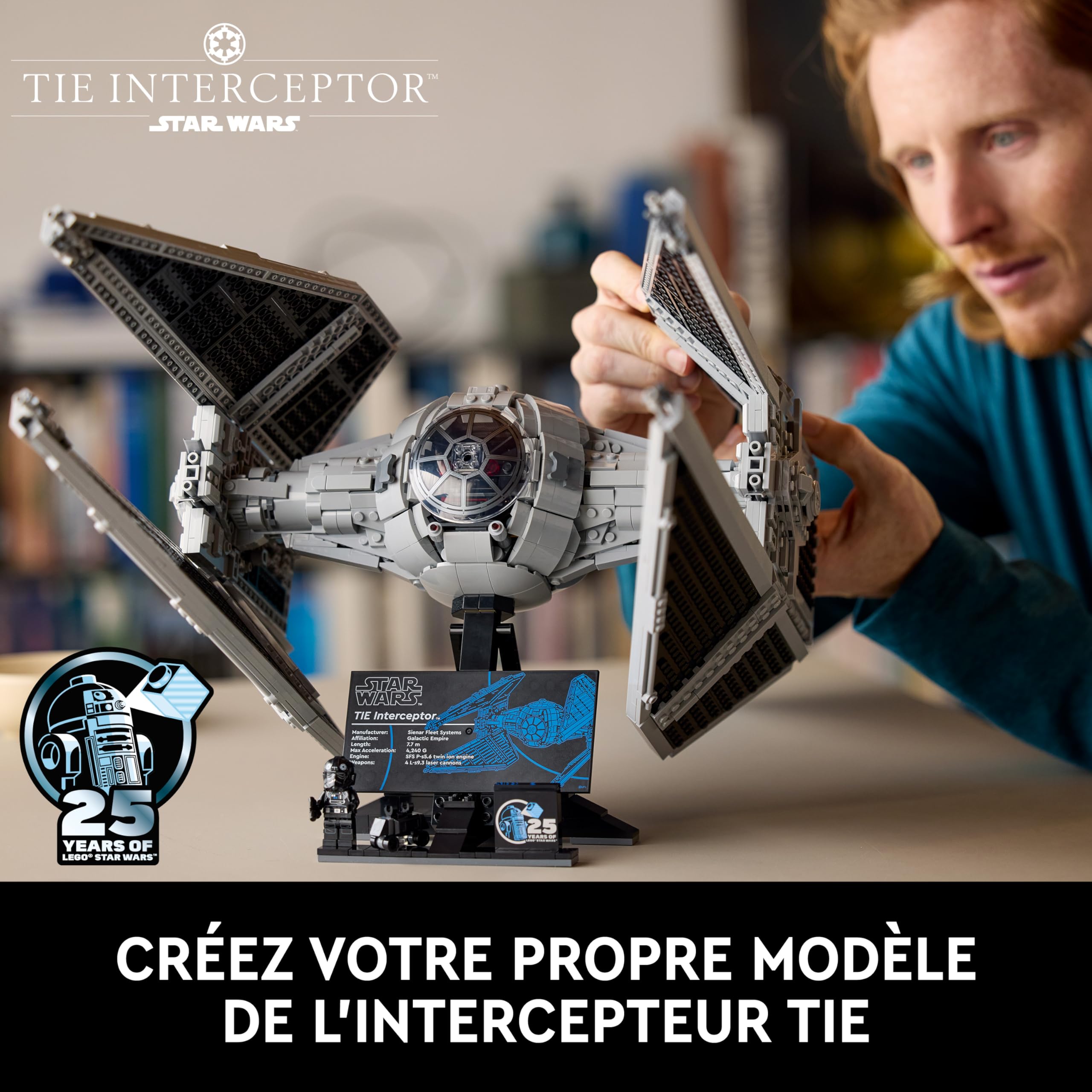 LEGO Star Wars L’Intercepteur TIE - Set de Construction pour Adultes de la Collection Ultimate Collector Series S - Réplique de Chasseur en Briques à Construire, à Collectionner et à Exposer - 75382