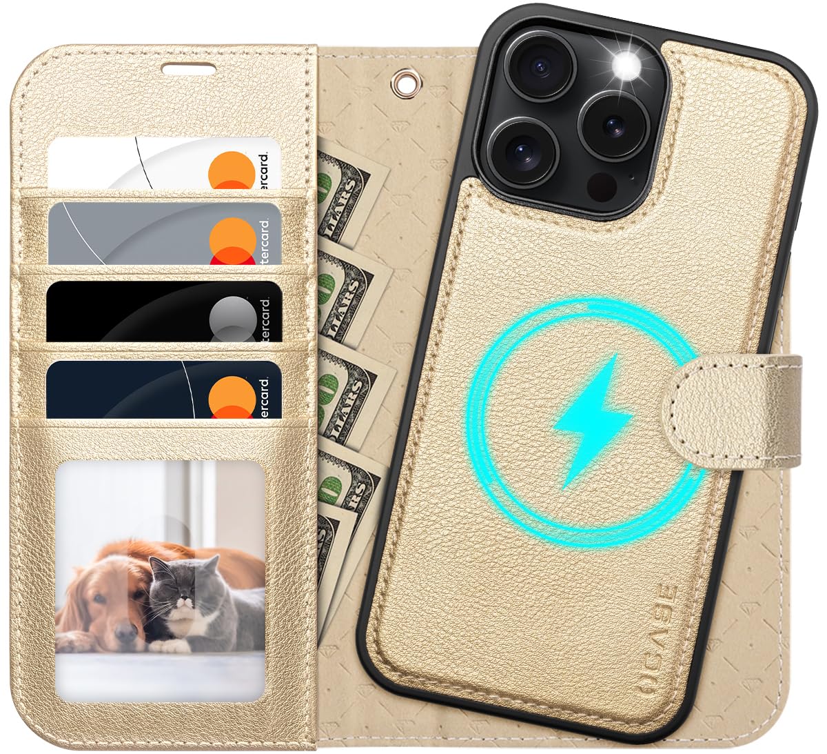 OCASE for iPhone 16 Pro Max Case, Detachable 2 in 1 PU Leather Wallet Case with RFID Blocking, Wireless Charging