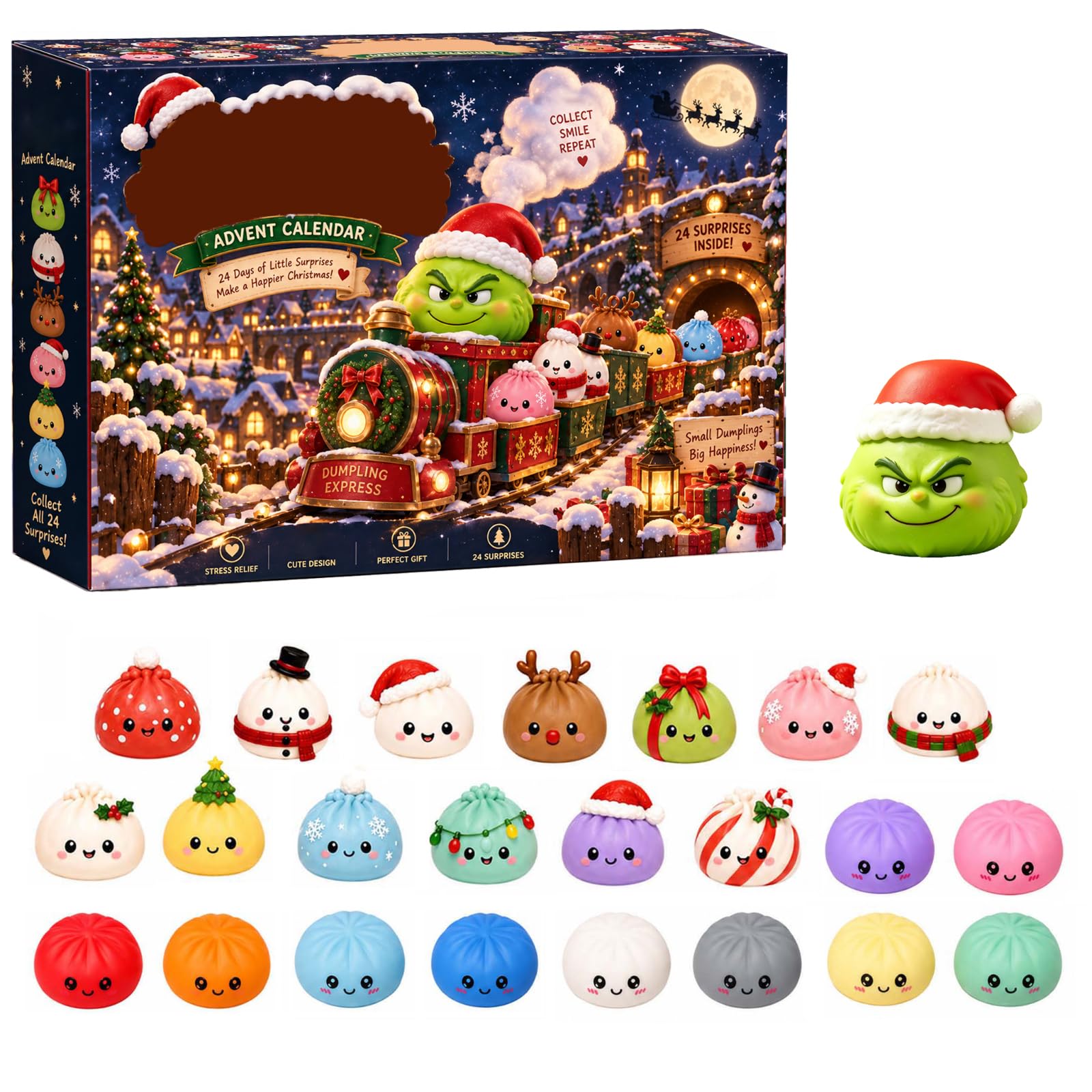 Christmas Advent Calendar 2026 Mini Squishy for Adults Cute Decor 24 Days
