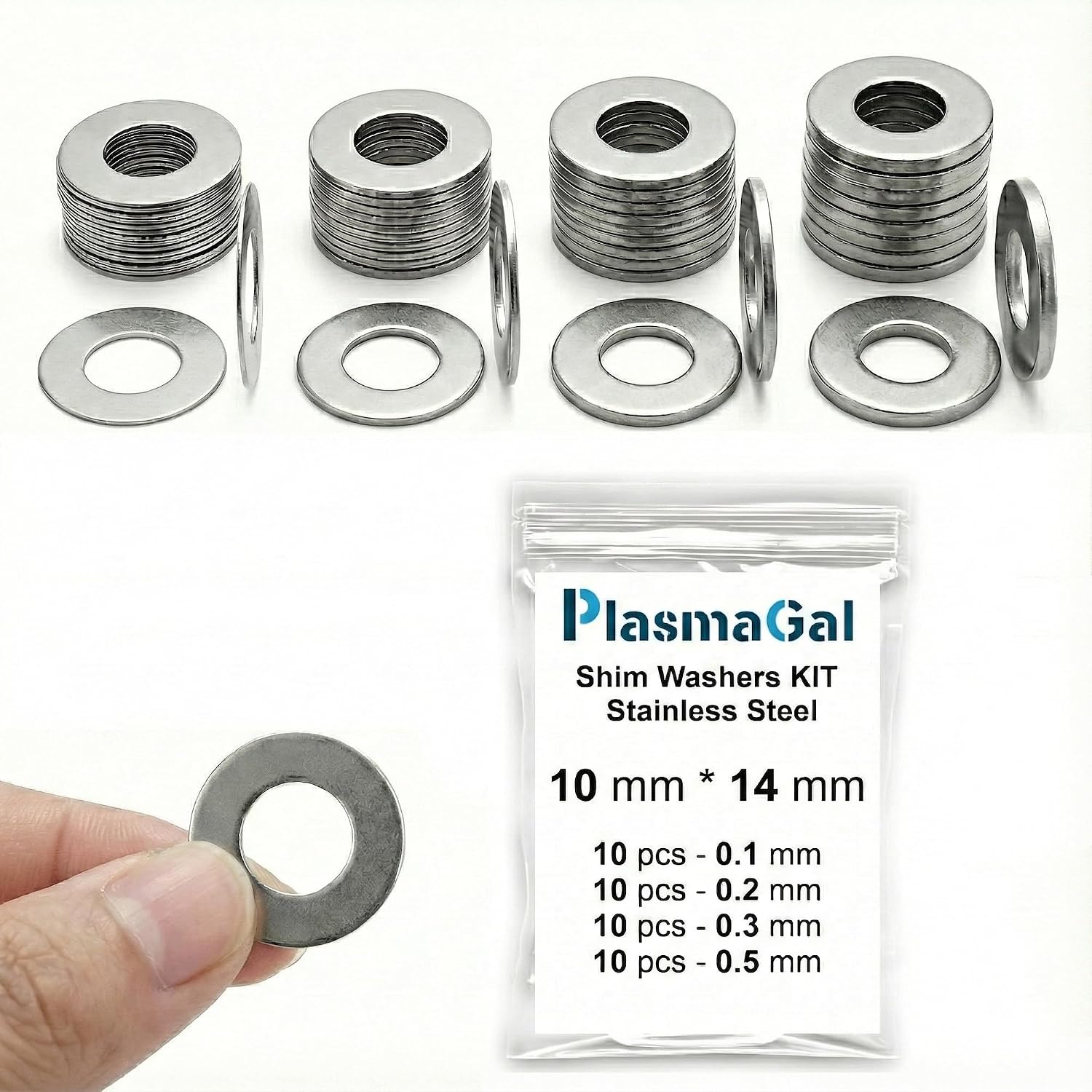3x5mm Shim Washers RC Stainless Steel 40pc 0.1-0.5mm 3mm ID
