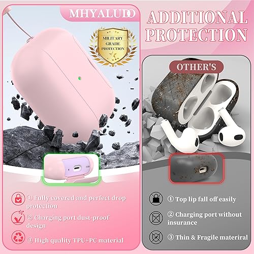 Miniatura 5 de Funda AirPods Pro de 21 generación con kit de limpieza (HaloLock), soporte ajustable antideslizante, revestimiento antihuellas y precisión, cubierta