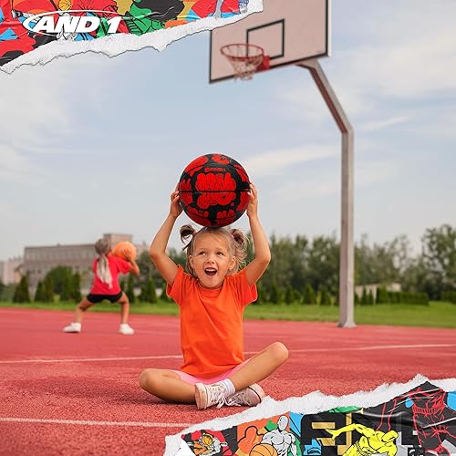 Miniatura 5 de AND1 Toss Up 27.5 Basketball  Youth Sized Rubber Streetball for Indoor and Outdoor Use, Deep Channel Construction and Durability, Ideal for Boys and