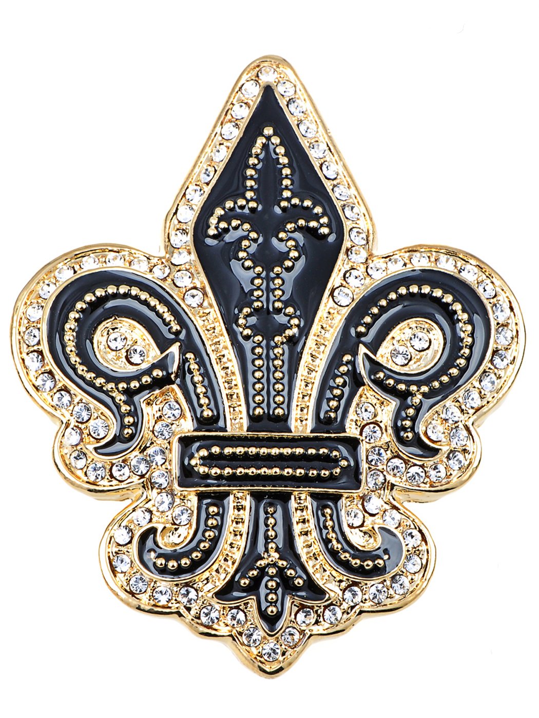 Alilang Golden Tone Black Gothic Medieval Royal Fleur De Lis
