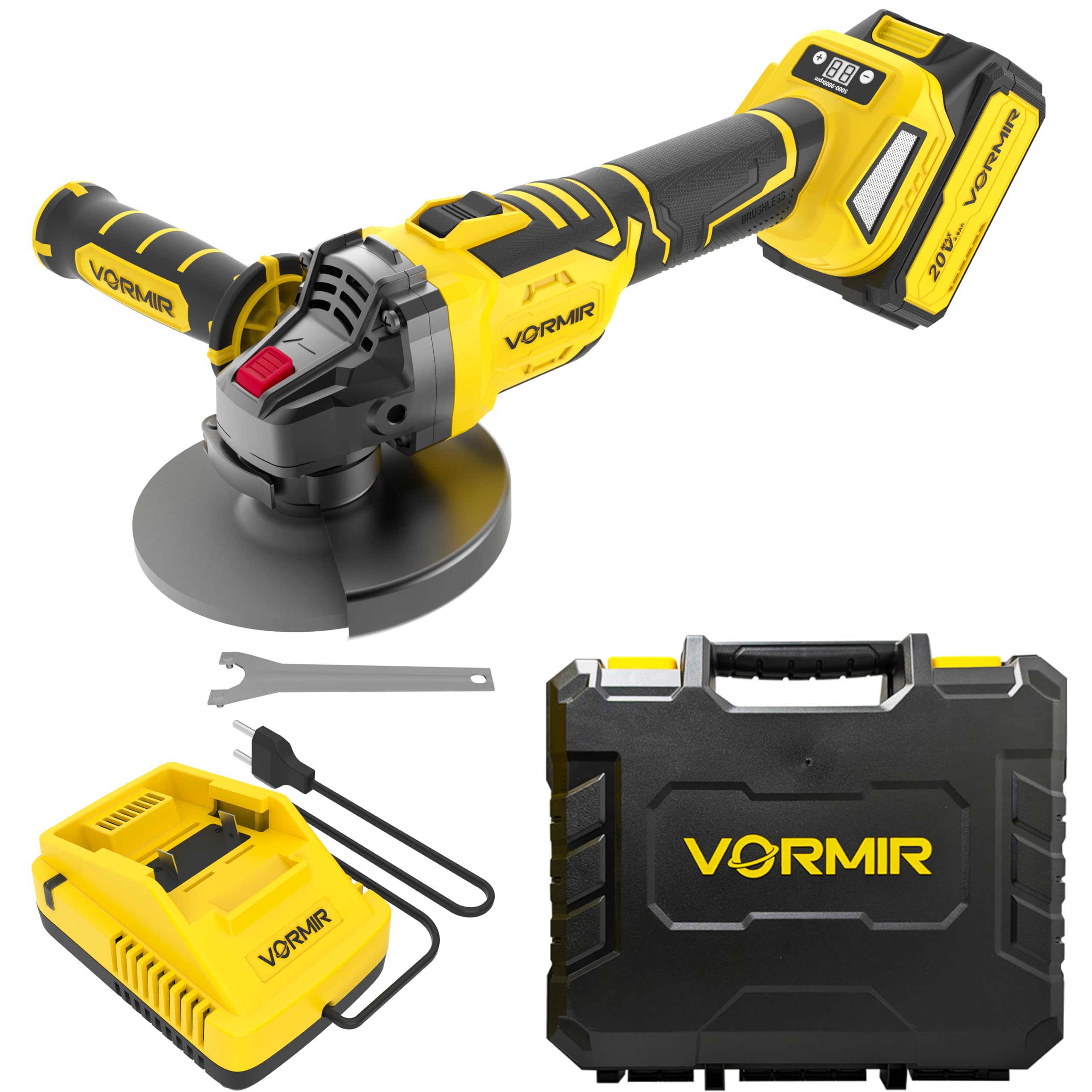 iBELL VORMIR VR BA21-65 Cordless Angle Grinder | 100mm Disc | 20V Brushless Motor | Variable Speed 5000–9000 RPM | 650W Max Power | Li-ion Battery & Fast Charger | 12 Months Warranty-image-27