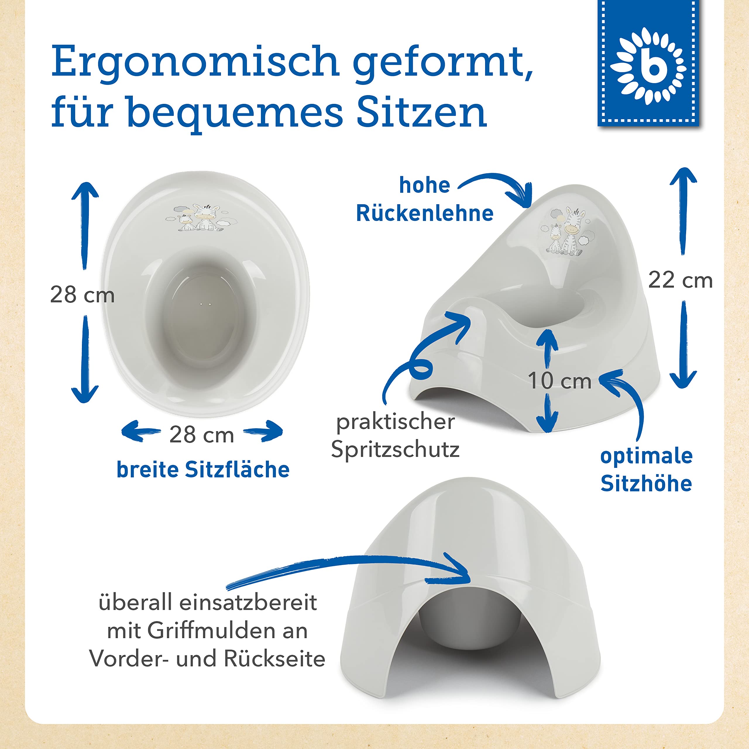 Bieco Nocnik z muzyką | nocnik dla dzieci od 1 roku życia | Toaleta dla niemowląt | Toaleta treningowa Potty | nocnik dla dzieci od 2 lat Toaleta dla dzieci