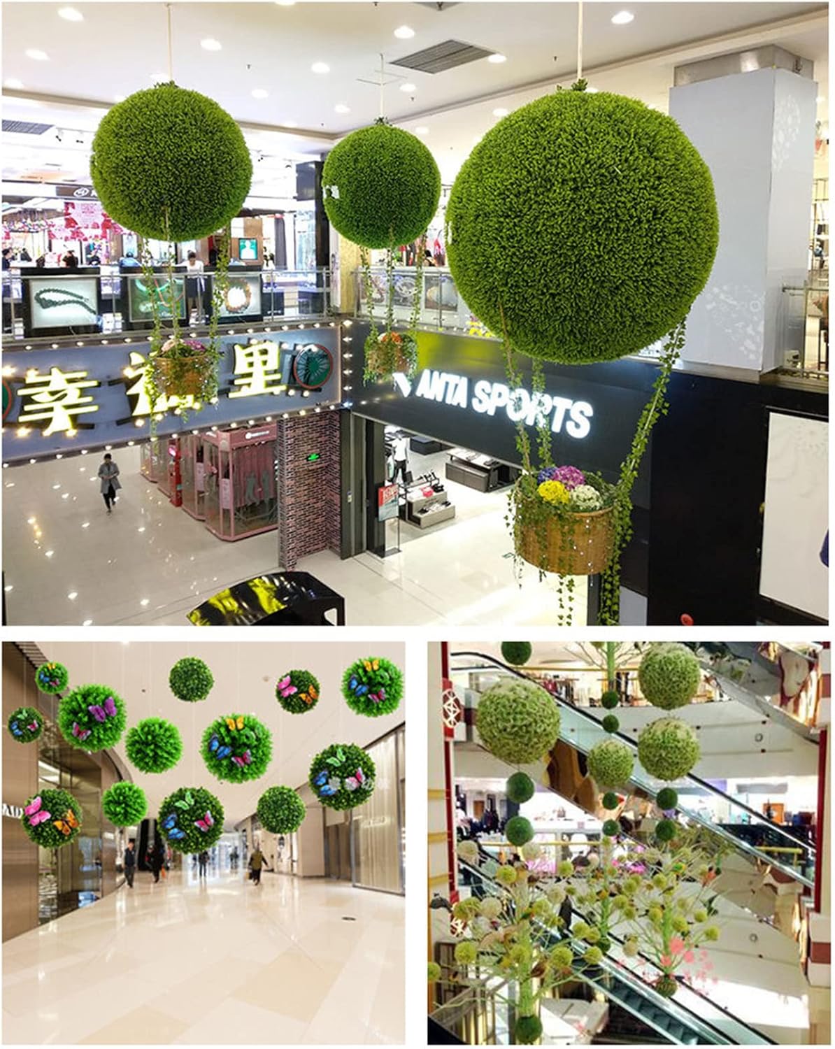 Artificial Topiary Balls 14inch, Artificial Plant Topiary Ball Decorative, Artificial Boxwood Ball Topiary Ball for Backyard, Balcony,Garden, Wedding and Home Décor
