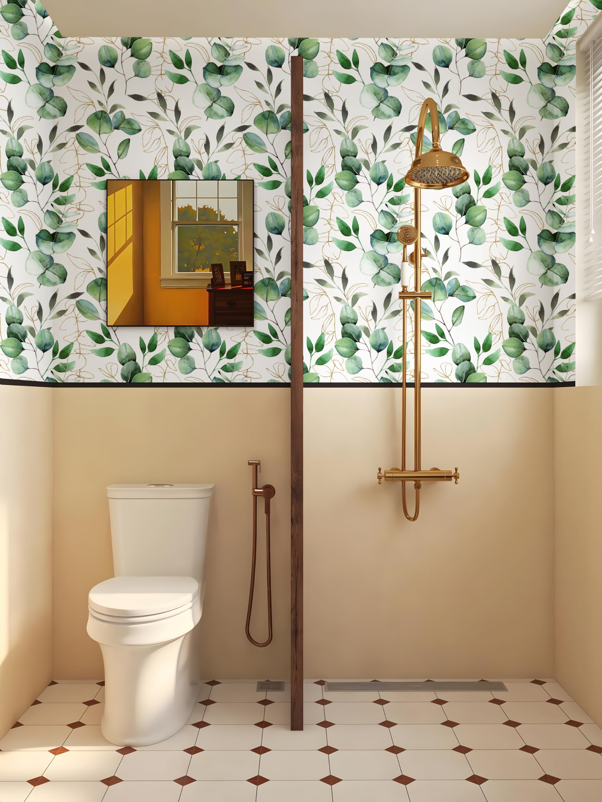 myforHD Samoprzylepna tapeta kwiaty 44 cm x 1000 cm tapeta ścienna tapeta na meble zdejmowana wodoodporna retro winyl pcv dekoracyjne naklejki ścienne salon sypialnia