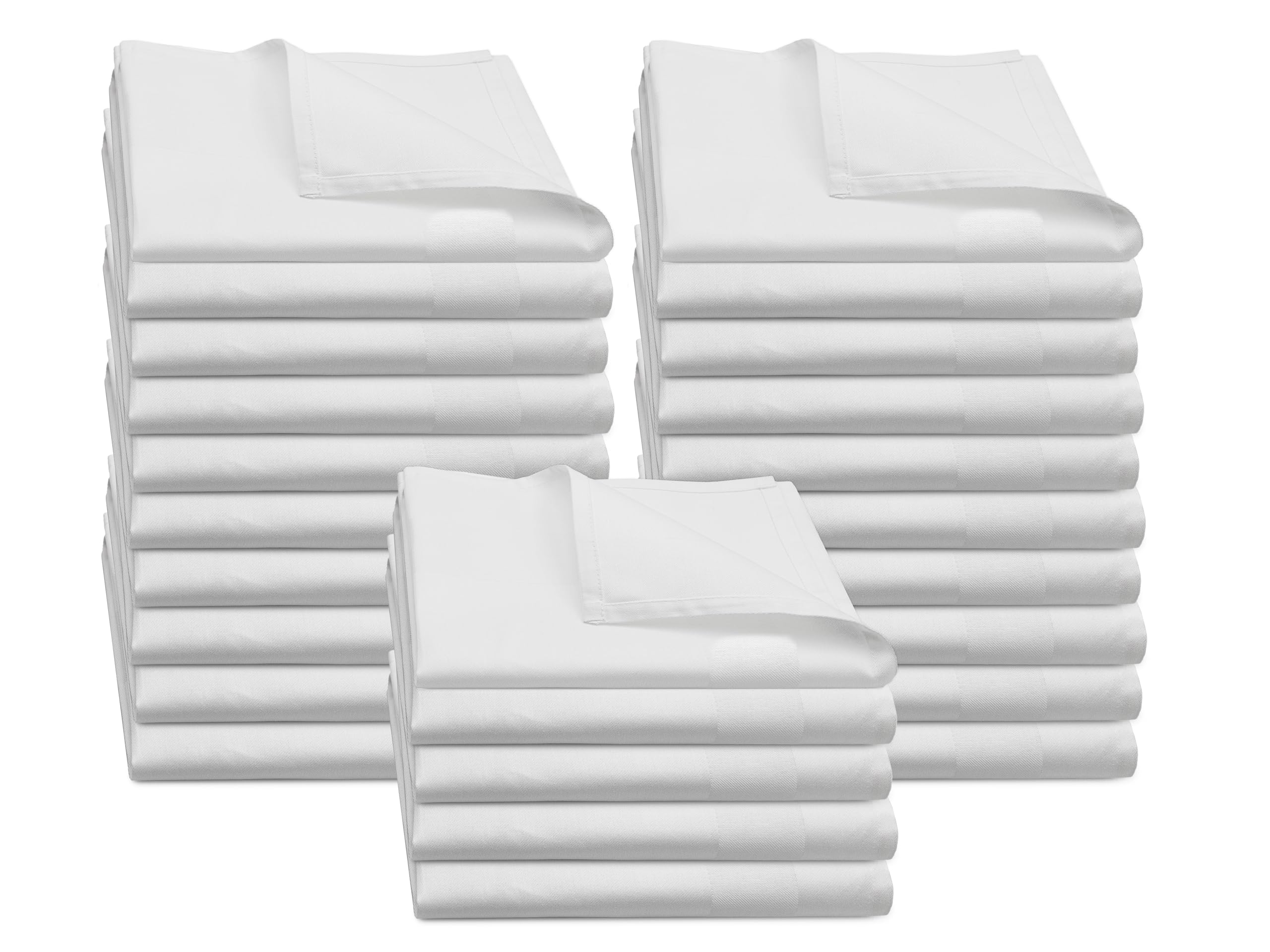 ZOLLNER 25er Set Mundservietten 100% Baumwolle, 50x50 cm, Weiß