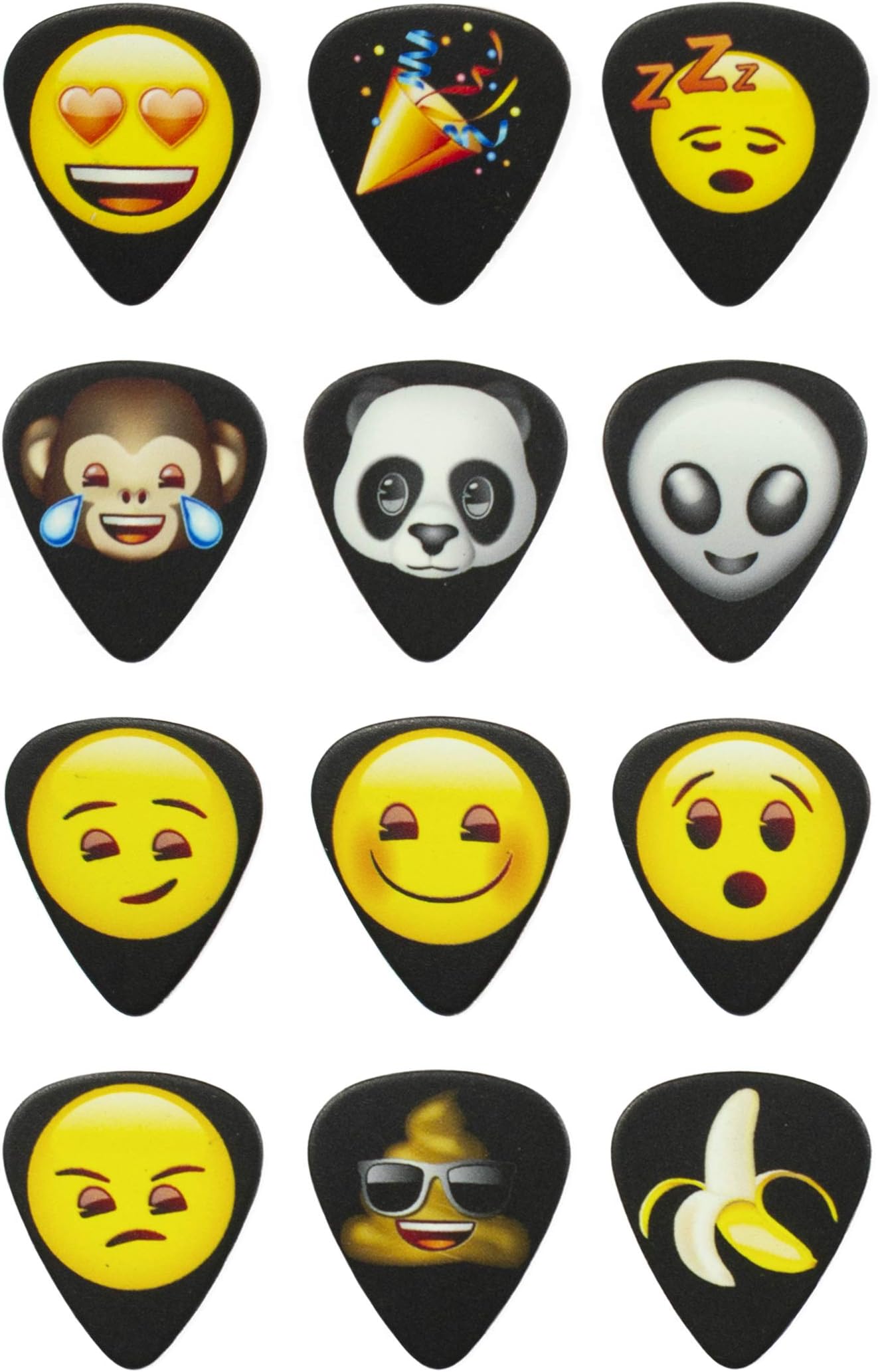 Perri's Leathers Ltd. Emoji Collection - Guitar Strap and Celluloid Picks - Fun Designs for Electric, Bass, Acoustic Guitars