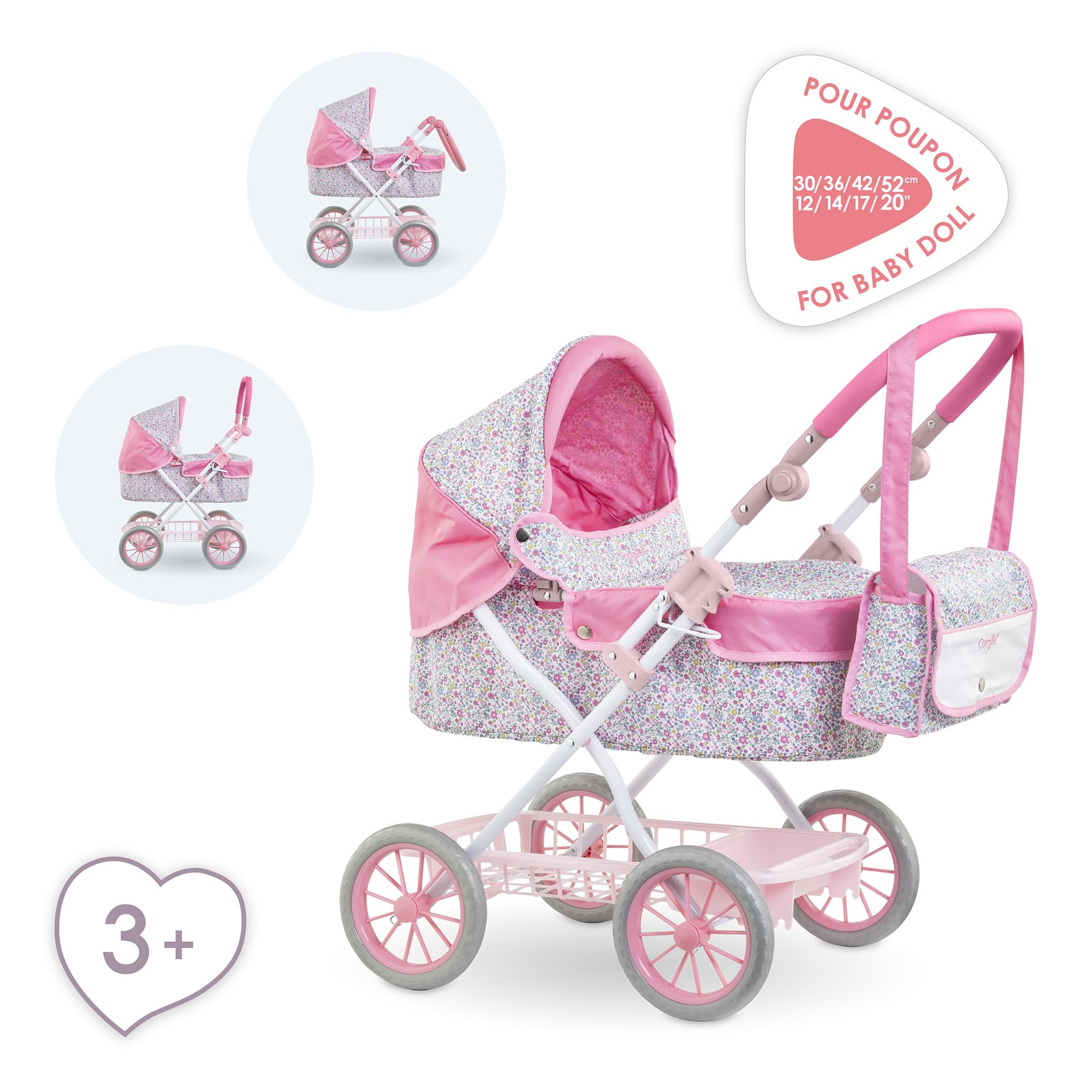 Corolle - Carrozzina floreale, accessorio, per poponi 36 cm, 42 cm e 52 cm, dai 3 anni, 9000141860