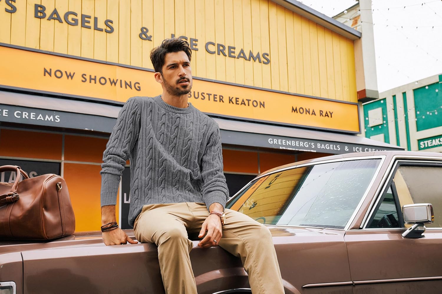 PJ PAUL JONES Mens Sweater Crewneck Cable Knit Pullover Sweater Casual Twist Textured Sweaters - Image 6