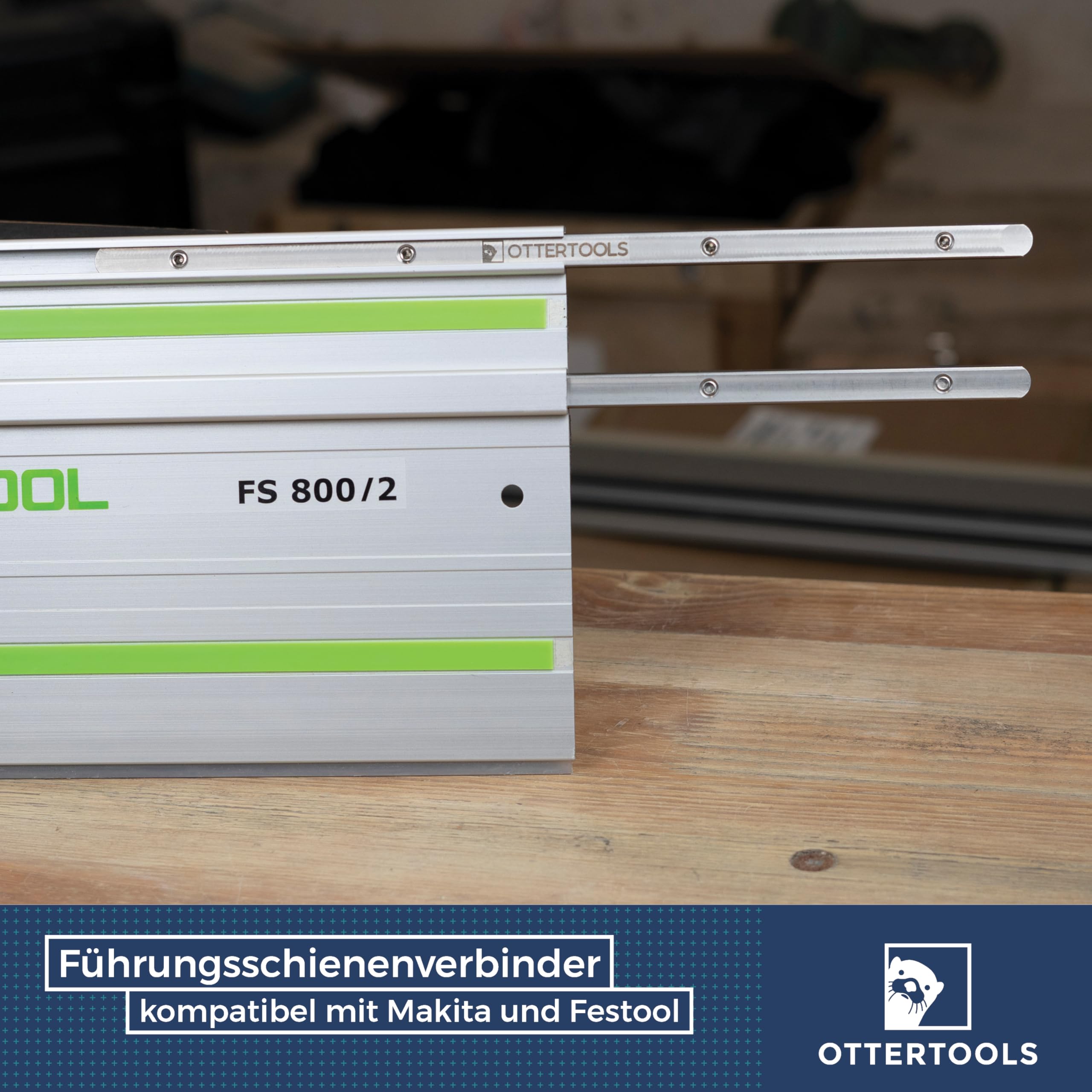 FSV Führungsschienenverbinder 2er Set – Edelstahl, selbstzentrierend durch konische Kanten – Kompatibel mit Makita & Festool – für präzise, versatzfreie Schnitte