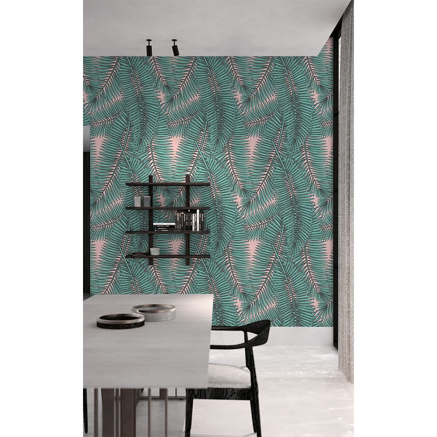 Mural meuble chambre et salon avec papier peint 290x290 cm magique stick tropical