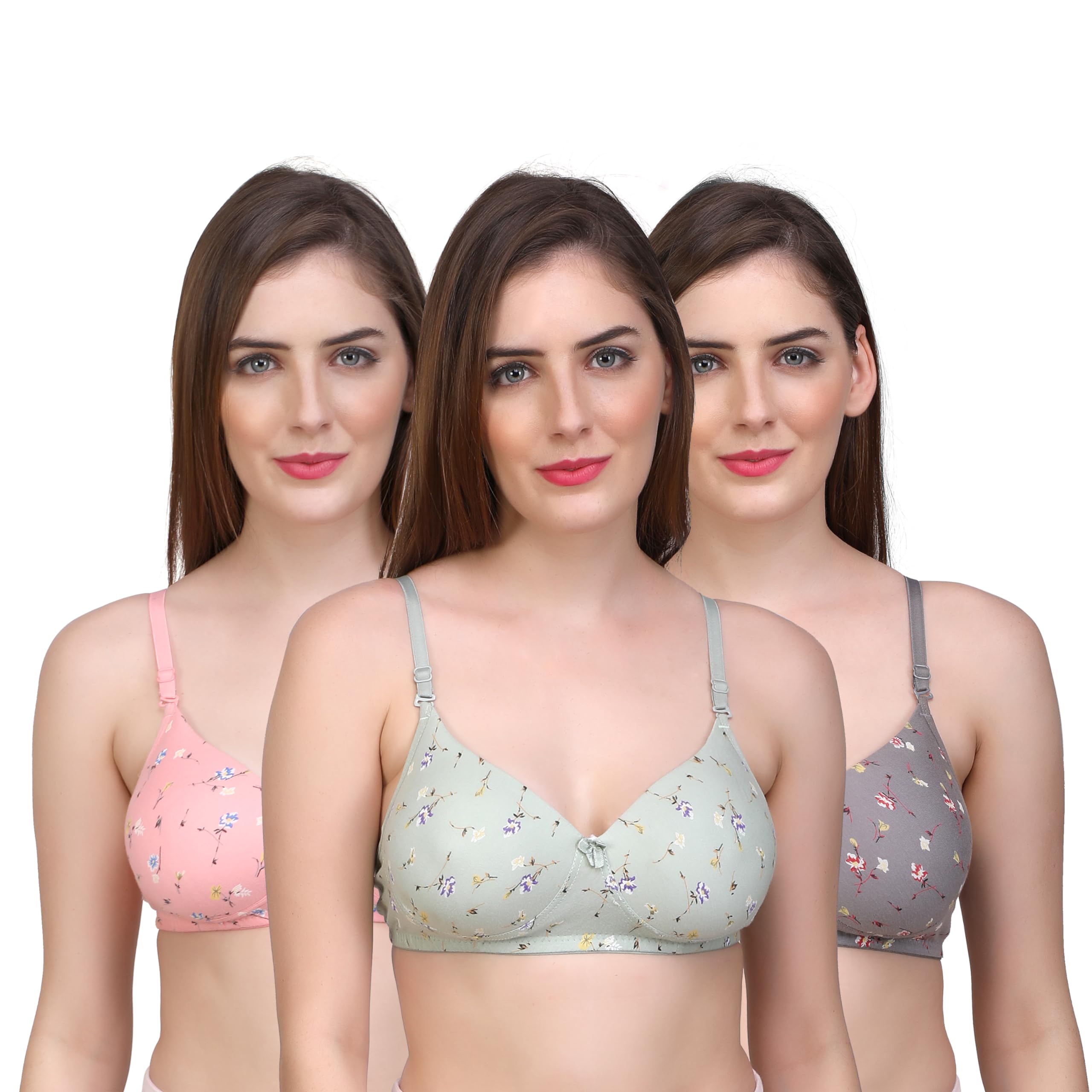 Women Full Coverage Lightly Padded Floral Printed Wirefree Bra_38 Multicolour-image-21