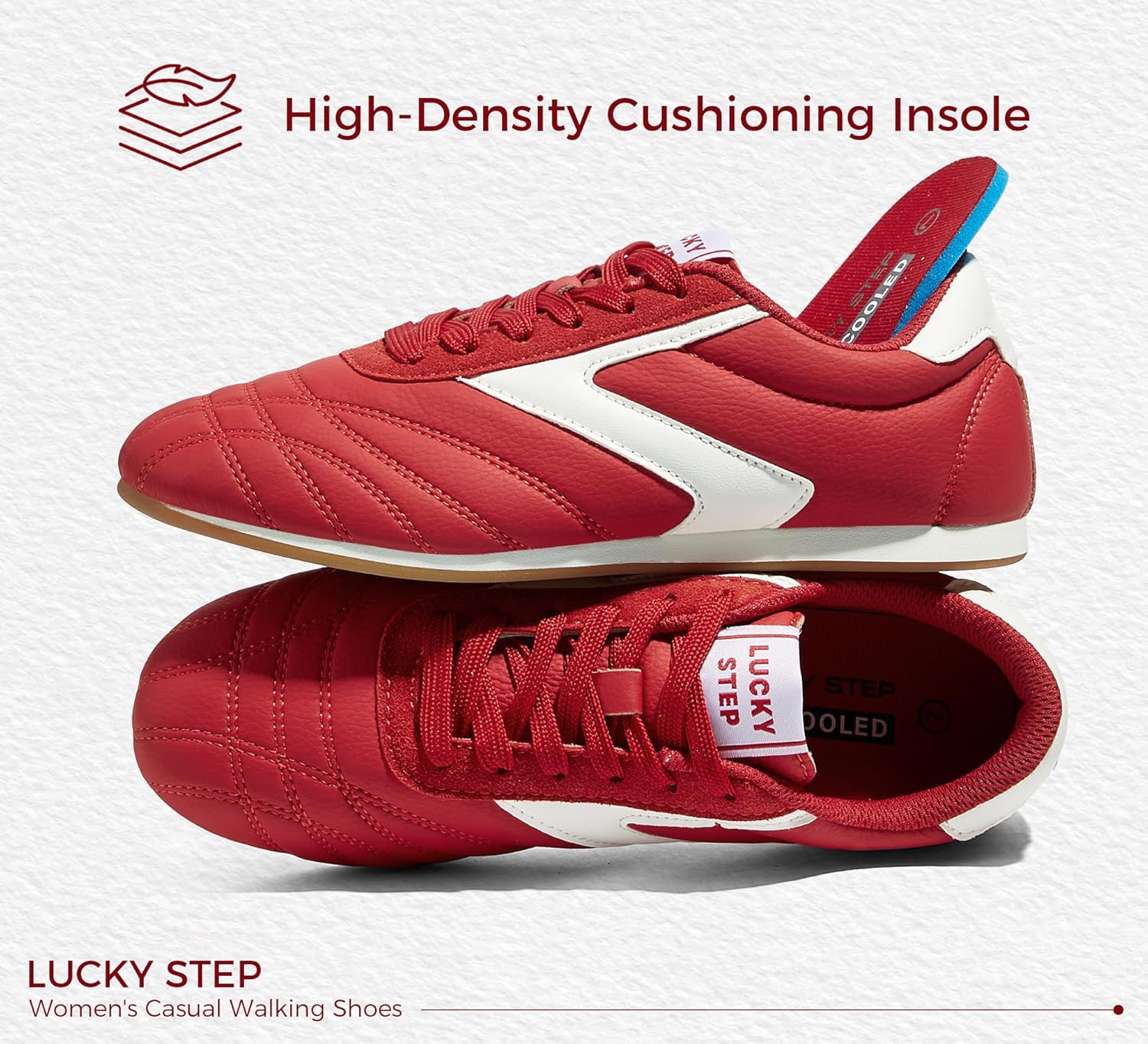 LUCKY STEP Women's Lightweight Fashion Sneakers Thin Sole Athletic Casual Running Gym Workout Comfortable Walking Tennis Trainers Shoes - Image 4