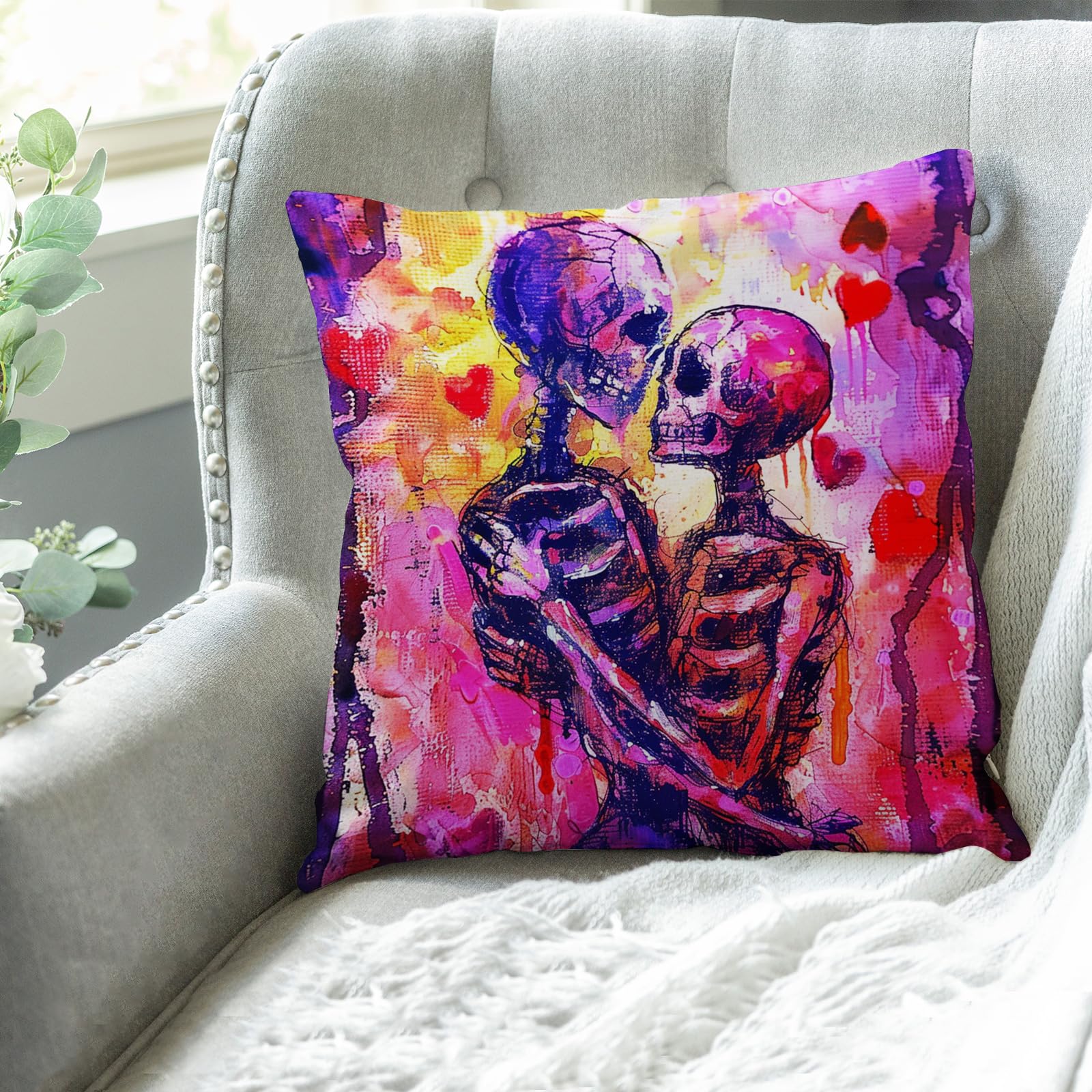 set federe per cuscini di halloween 45,72x45,72 cm scheletro