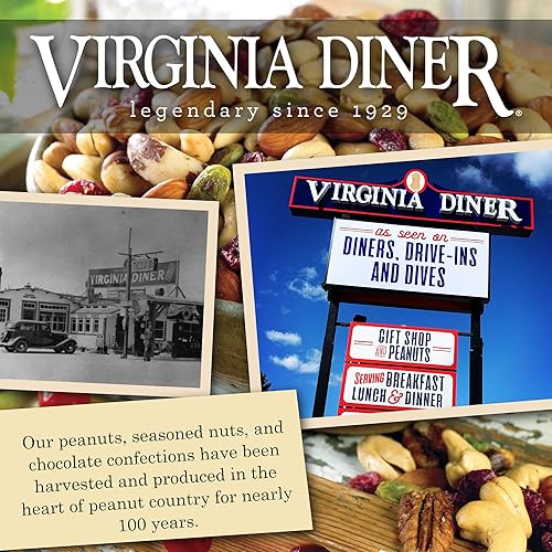 Miniatura 2 de Virginia Diner Cacahuetes Virginia sin sal - Cacahuetes naturales gourmet XL sin OMG, regalos sin conservantes de Virginia Diner desde 1929-lata de