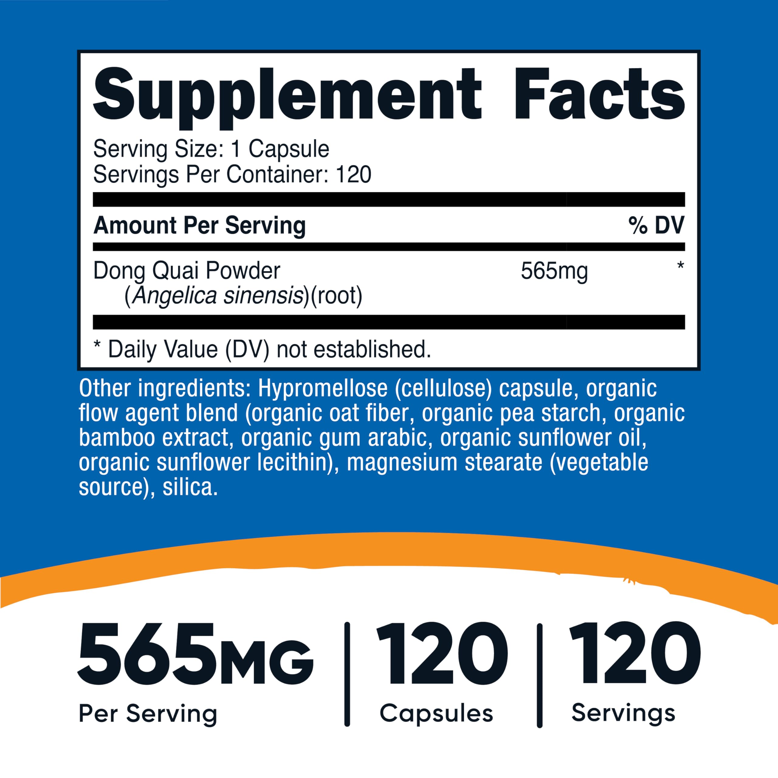 Nutricost Dong Quai (565mg) 120 Capsules, Angelica Sinensis, Gluten-Free — Amazon image 2