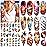 77 Sheets Temporary Tattoo for Women and Men, 17 Sheets Half Arm Beach Flower Skull Sunset Fake Tattoos, 60 Sheets Holiday Ocean Tiny for Adults Kids Body Tattoos Stickers Waterproof Realistic