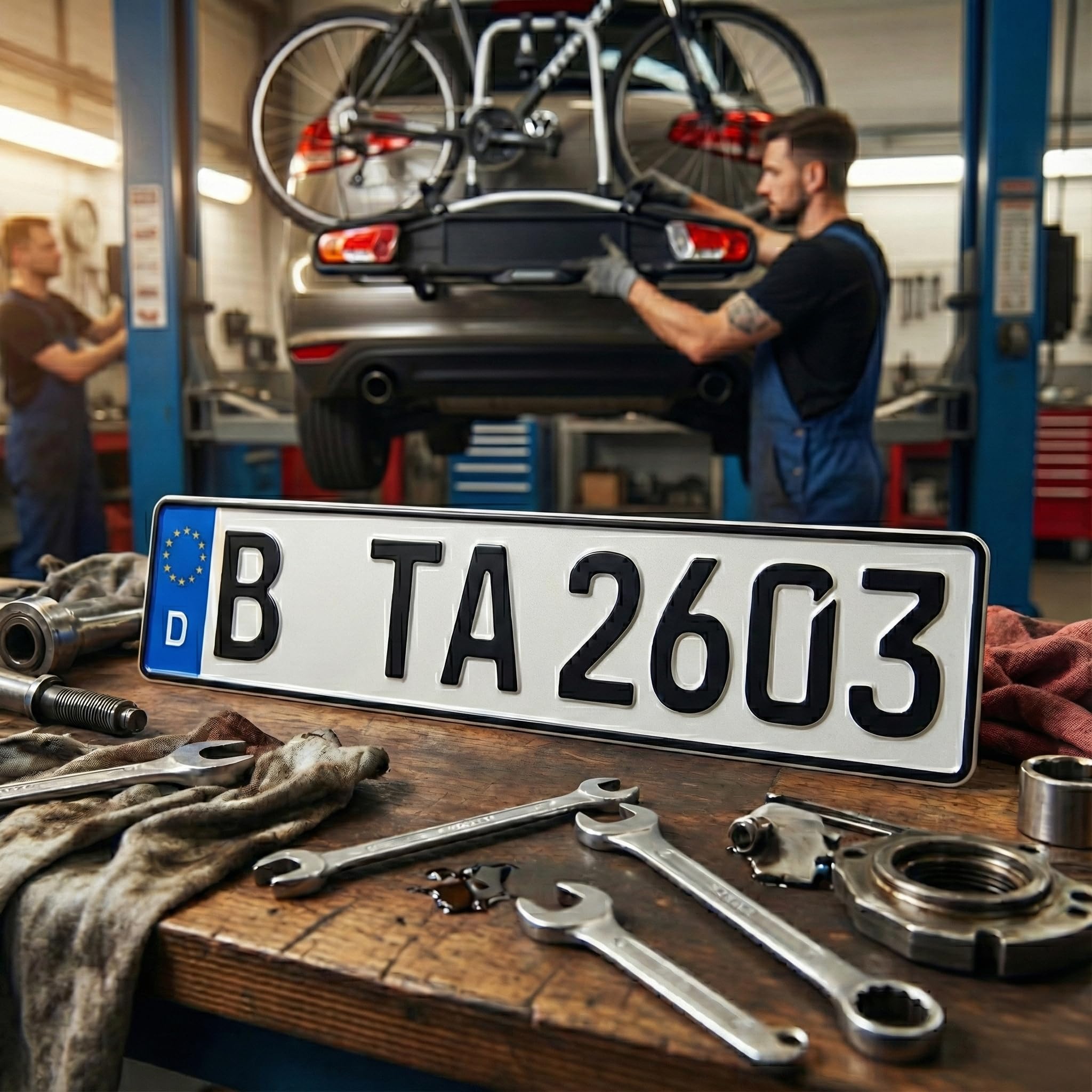 1 DIN-zertifiziertes Kfz-Kennzeichen in der Standard-Größe 520x110 mm passend für alle Deutschen Fahrzeuge