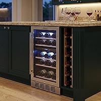 Vista 11 de Empava Refrigerador de vino, refrigerador de vino de 24 pulgadas debajo del mostrador, refrigerador de vino para entusiastas del vino de 52