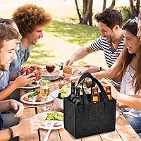 Sac à Bouteille En Feutre 6 Compartiments Pour Bouteille De Vin Porte-bières Sac à Bière Sac à Bouteille Sac En Feutre Pour Mariage, Anniversaire, Dîner, Fête Rouge