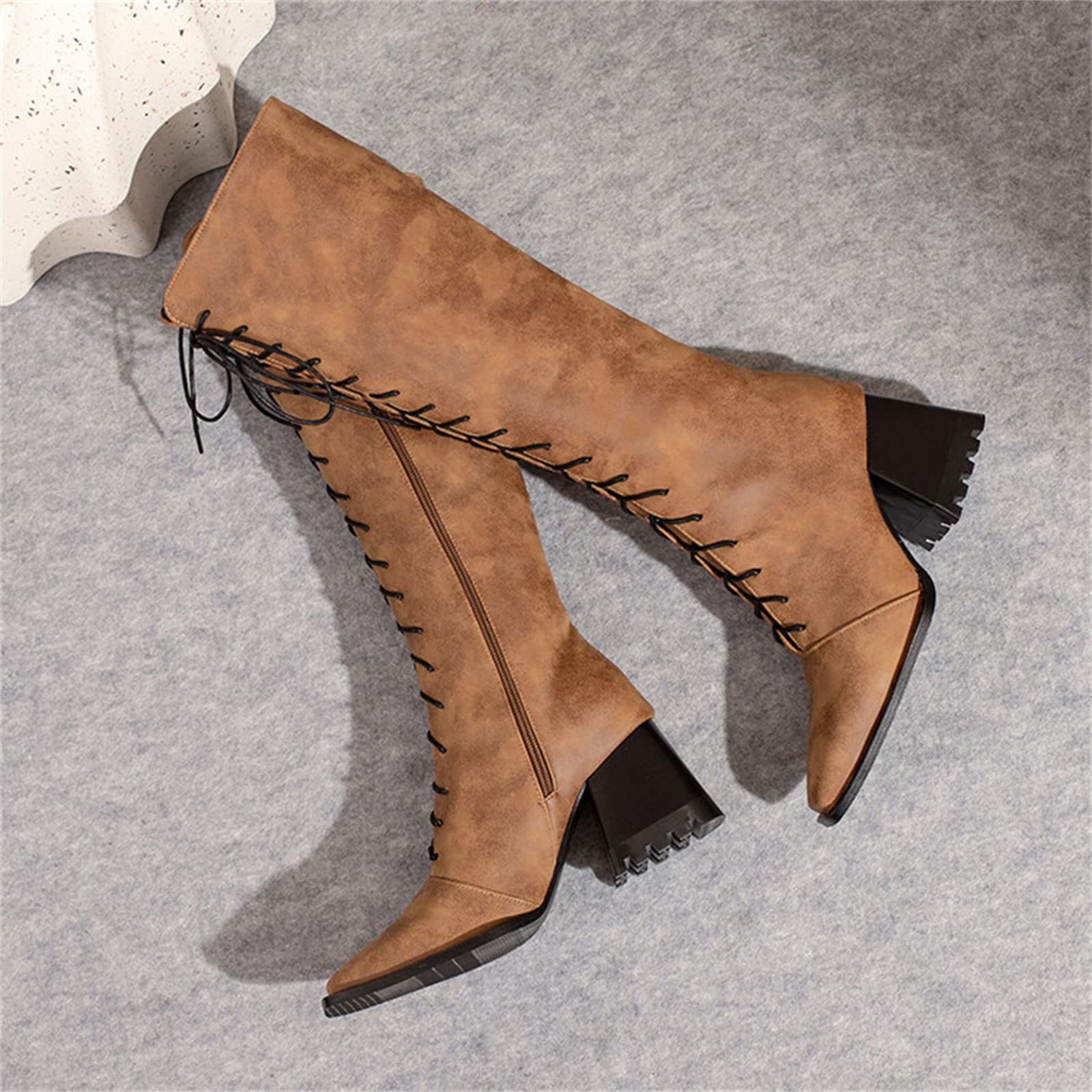 Botas de lluvia con estampado de leopardo para mujer, talla grande, para caminar, hasta la rodilla, de gamuza, fáciles de poner en la ciudad, clima frío, con cremallera en el tobillo, forradas de piel