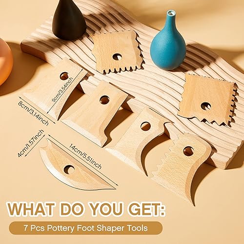 Miniatura 2 de Amylove Juego de 27 herramientas para recortar cerámica, costillas de cerámica, herramientas de cerámica, moldeador de pies con 20 piezas de gamuza