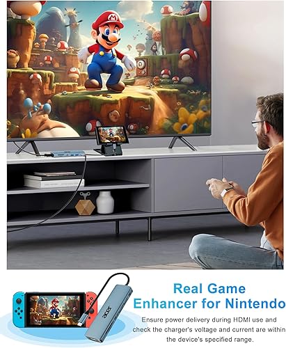 Miniatura 8 de Acer Hub USB C, divisor USB C a HDMI 7 en 1, 2 puertos USB 3.1 GEN1 y 5Gbps tipo C, puerto HDMI 4K, carga PD 100W, lector de tarjetas SD, para