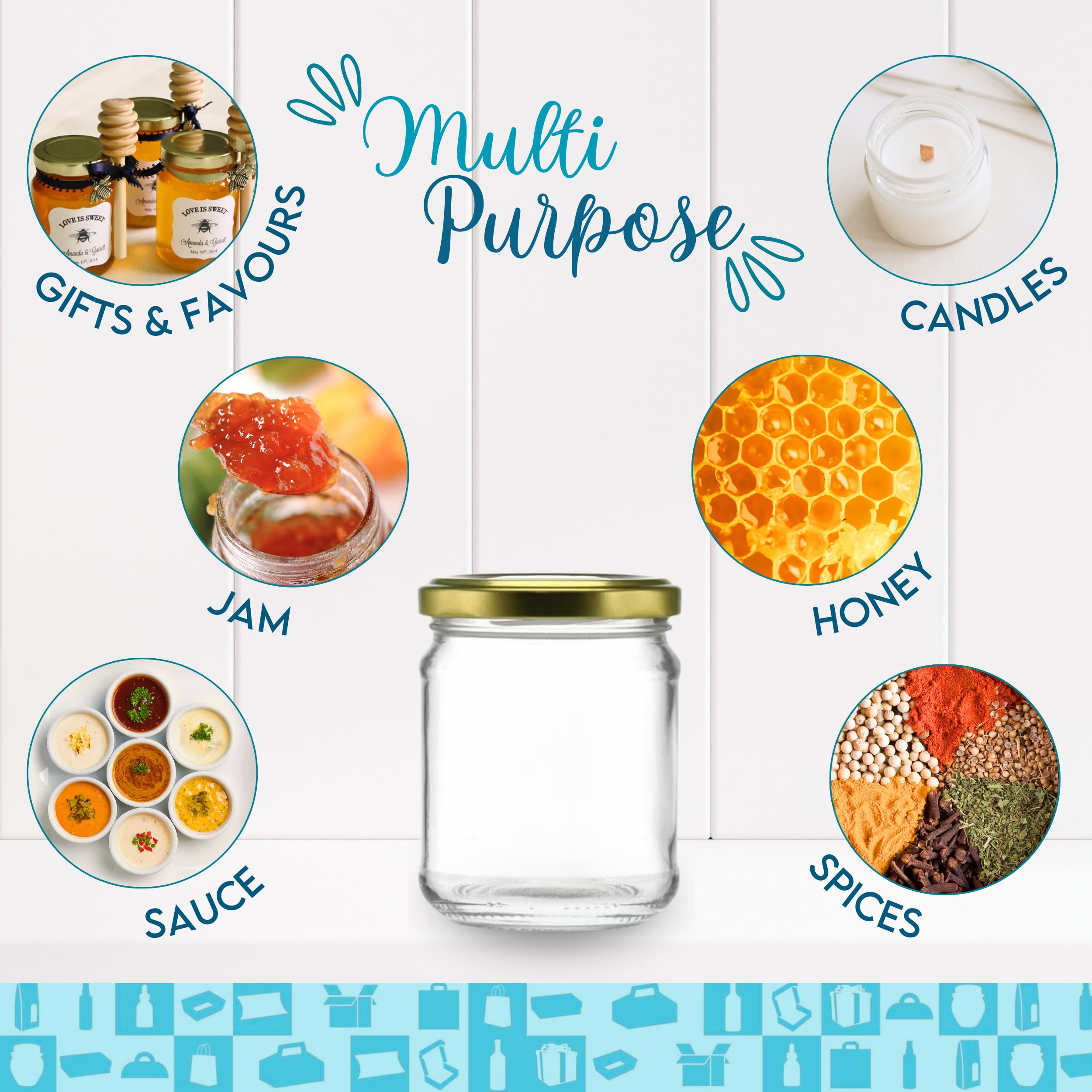 Barattoli Vetro Per Conservazione 212ml | Confezione Da 120 Con Tappo Bianco | Per Marmellate E Miele - Foto 4