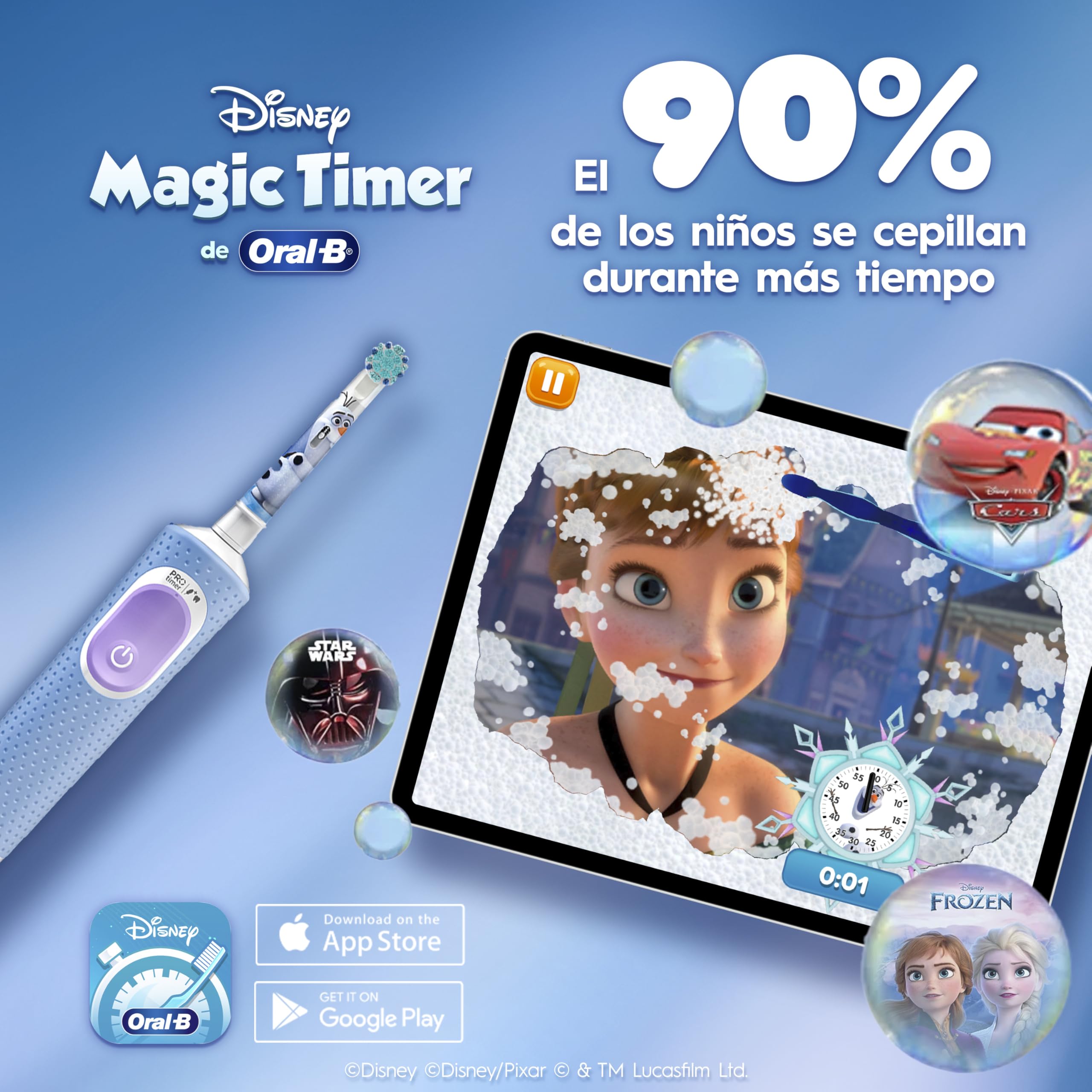 Oral-B Pro Kids Cepillo De Dientes Eléctrico, 1 Mango De Frozen, 1 Cabezal, 1 Estuche De Viaje, Diseñado Por Braun, Apto Para Niños Mayores De 3 Años — view 6
