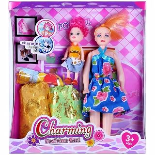 Jai Enterprises Plastic Doll for Girls with Foldable Hands & Makeup Accessories | Fashion Doll Playset | Interactive Toy for Kids | Birthday Fun Pretend Play