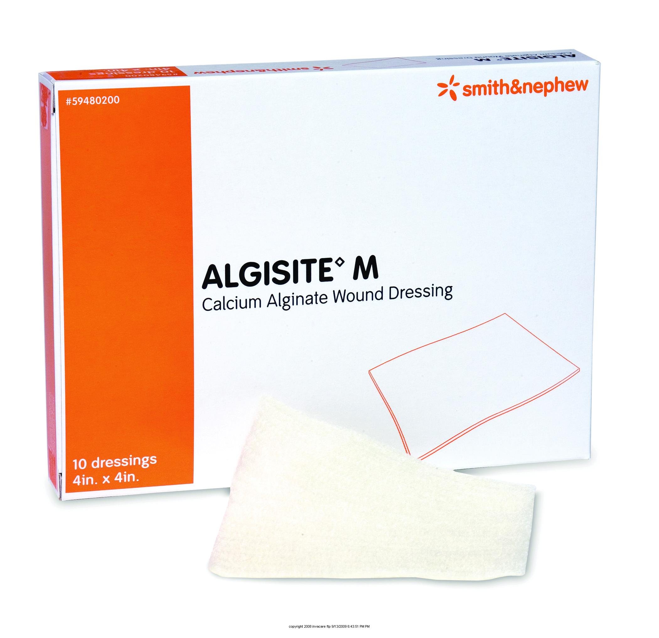 AlgiSite M Calcium Alginate Dressing, Algisite M Drs 4X4in, (1 BOX, 10 EACH) by SMITH & NEPHEW INC.