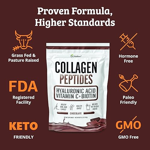 Miniatura 8 de Colágeno en polvo de chocolate. Colágeno con ácido hialurónico y vitamina C. Péptidos de colágeno de chocolate en polvo. Colágeno con vitamina C y