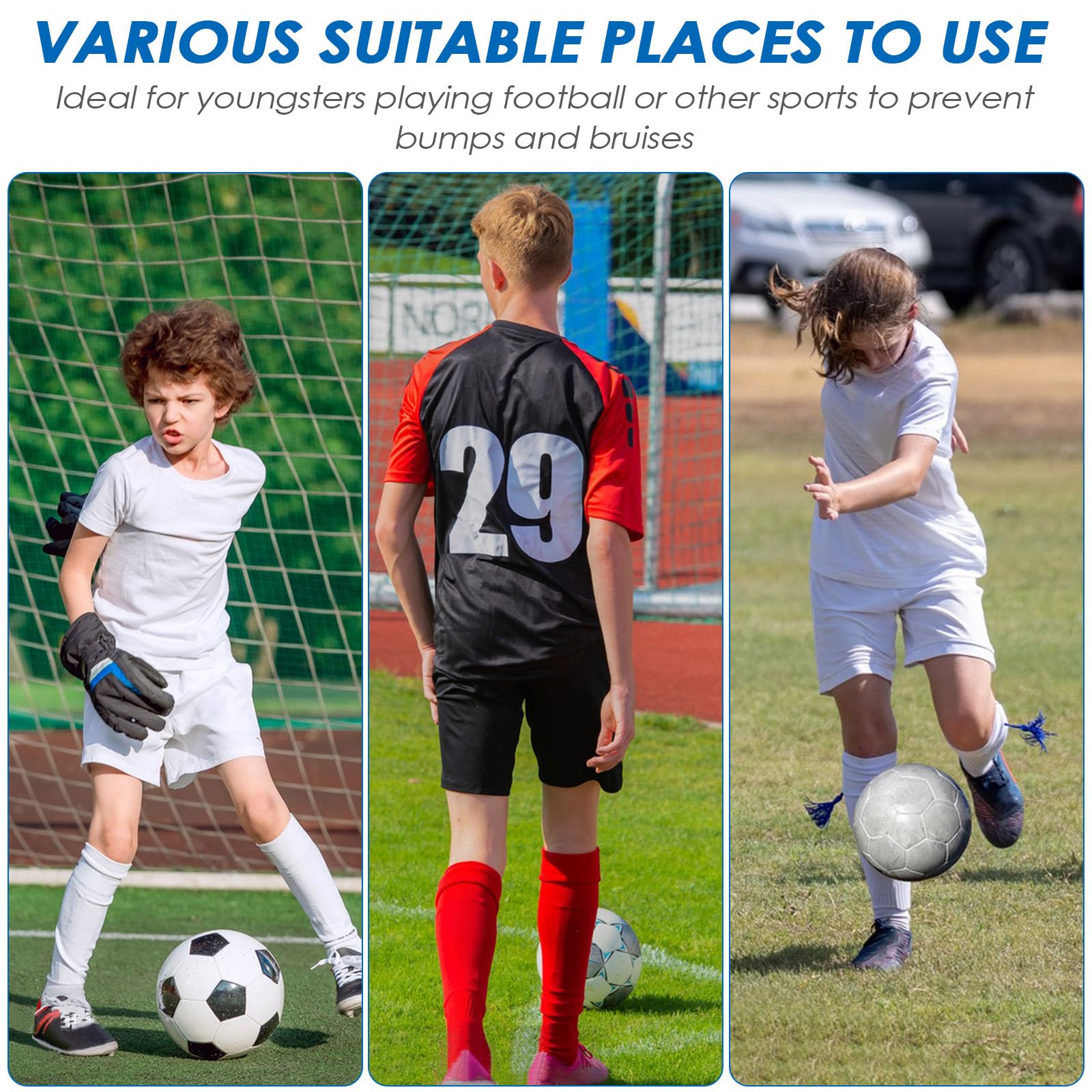 Sudnsadaks 4 Pièces Mini Protège-Tibias 10x6 Cm – Protection Légère Et Confortable Pour Football Enfant, Jeune Et Adulte (Noir & Blanc)