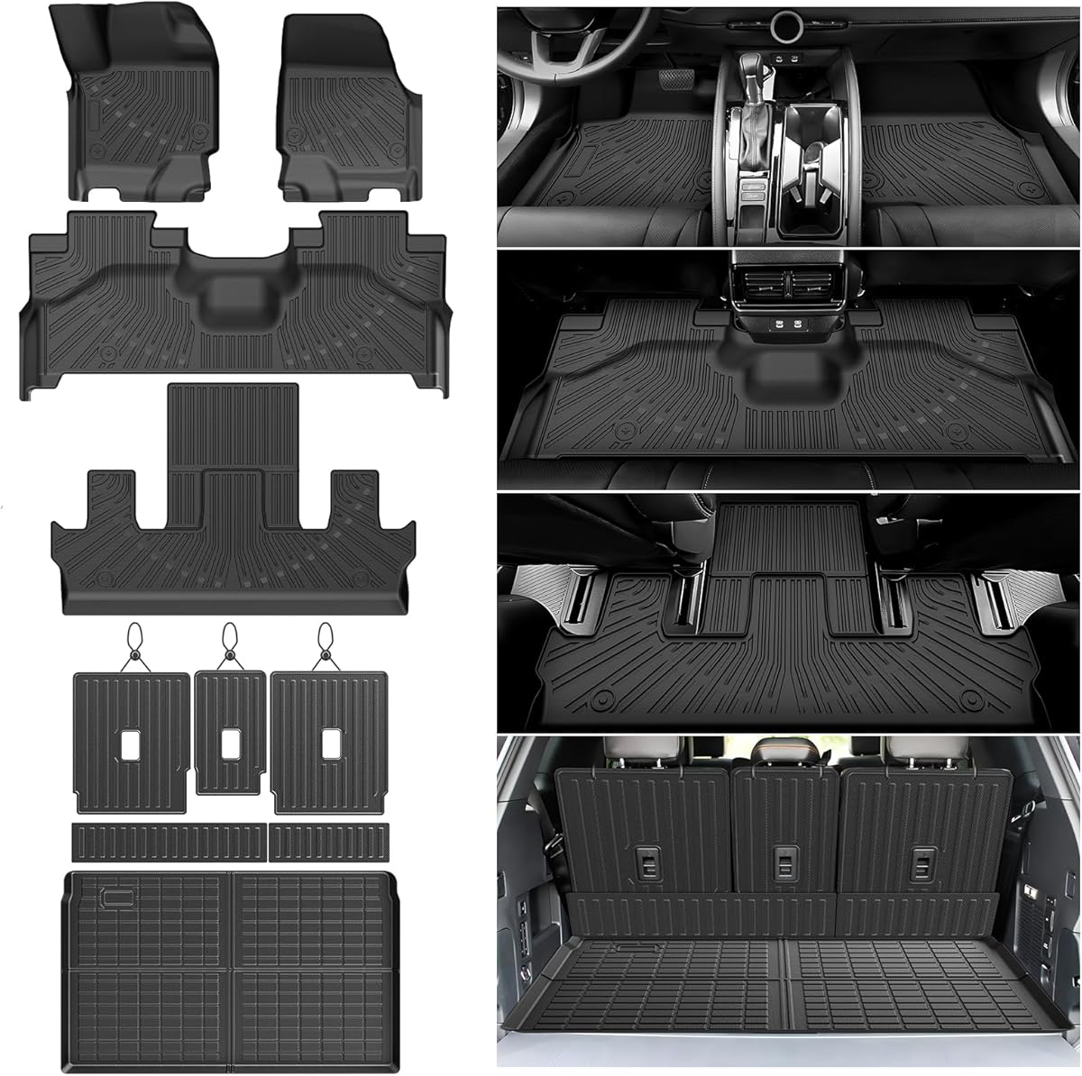 Cartist Ford Expedition max Floor Mats for 2025 2026 Expedition max (7 Seats) Accessories All-Weather Waterproof Car Floor Mats & Cargo Liner for Ford Expedition max 2025 2026
